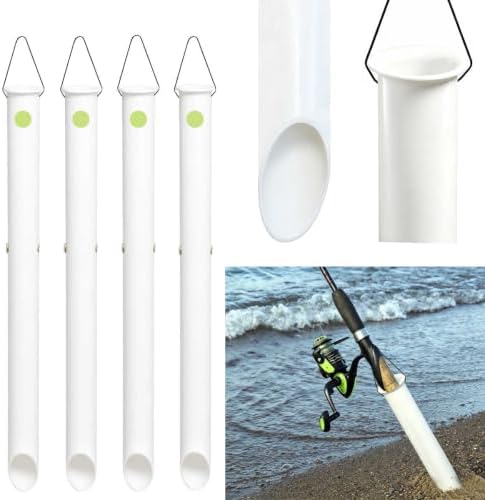 4 Pack 27in Tubular Sand Spikes for Surf Fishing PVC Surf Shore and Beach Fishing Rod Holder Sand Spike for Beaches, Rivers and Sandy Beaches by Unknown