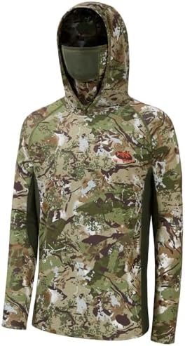 BASSDASH Men's UPF 50+ Camo Long Sleeve Hunting Fishing Hoodie Shirt by Bassdash