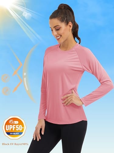 MAGCOMSEN Women's Long Sleeve Shirts UPF 50+ Sun Protection Shirts for Hiking Fishing Workout Rash Guard - Image 3
