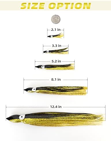 BLUEWING Trolling Squid Skirts Fishing Saltwater 2,3,5,8,12 Inch Octopus Lures 1pcs/5pcs - Image 5