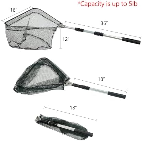 RESTCLOUD Fishing Landing Net with Telescoping Pole Handle, Fishing net Freshwater for Kids Men Women, Extend to 40-63 Inches - Image 6