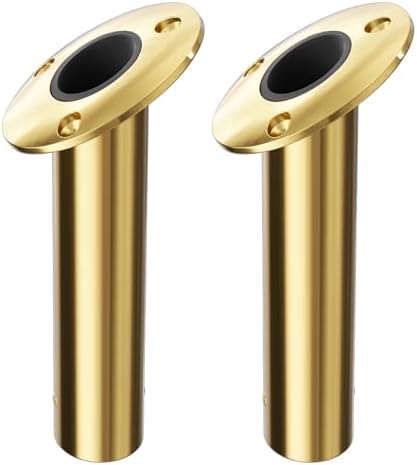 Fishing Rod Holder 2 Pack, 316 Stainless Steel 15/30/90 Degree Rod Holders for Fishing Boat, Flush Mount with Cap, Heavy Duty by Unknown