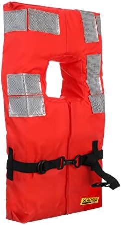 Seachoice Type I Commercial Offshore Vest & Jacket, Fluorescent Orange, Reflective Panels, Various Sizes - Image 3