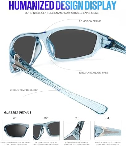 KALIYADI Sports Polarized Sunglasses Men UV400 Protection for Fishing Driving Cycling - Image 5