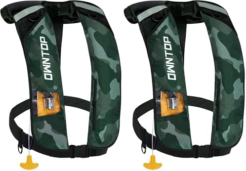 Owntop Automatic/Manual Inflatable Swim Jacket, Manual Convertible & Highly Visible, Storage Pocket with Zipper, 24g CO2 Cylinder Included, Low Profile for Kayak, Fishing, Paddle Sports by Owntop