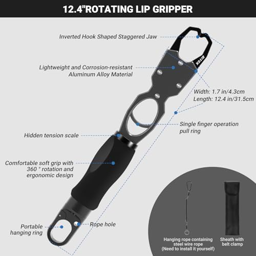 BiteX Fish Lip Gripper with 40lb Scale, 360° Rotating Fish Holder - Image 2