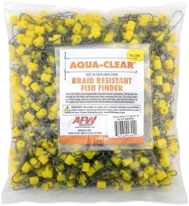 Aqua-Clear, Braid Resistant Fish Finder Rig Slide, Size #6#8 Duo Lock Snap for Surf Fishing Gear & Catfish Rigs, High Visibility Sinker Slide by AQUA-CLEAR