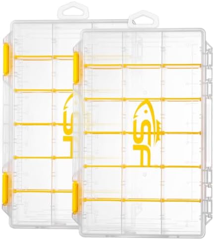 SF Tackle Box 3600 Plastic Tackle Trays Fishing Tackle Box Storage Organizer with Removable Dividers 2 Packs Lure Terminal Storage by SUNSHINEFISHING