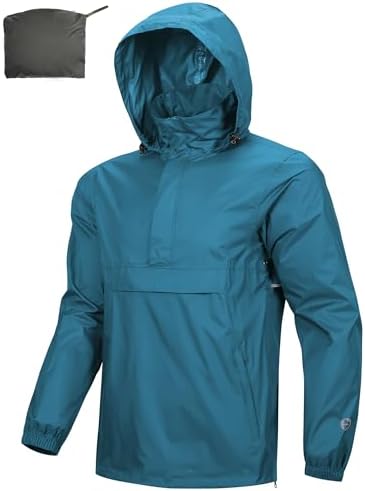 Outdoor Ventures Men's Rain Jacket Waterproof Lightweight Packable Pullover by OutdoorVentures
