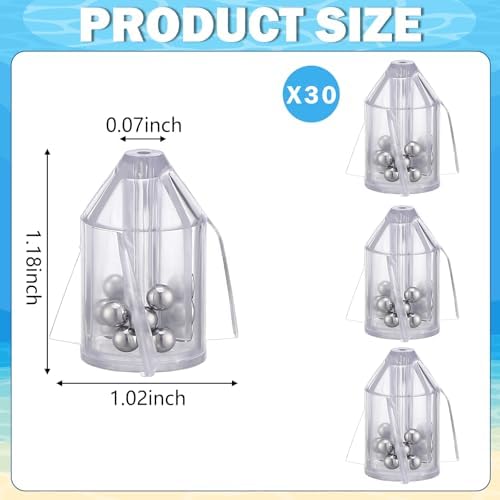 Gemscream 30 Pcs Catfish Rattles for Catfishing, Fishing Rattles with 15 Stainless Steel Beads, Rocket Shaped Inline Fish Attractor Fishing Tackle for Catfish Bass Pompano - Image 2