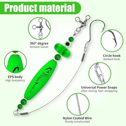 YOTO Santee Cooper Rig, Catfish Rig for Bank Fishing, Catfishing Tackle Rattler Floats, Chunky Rigs Catfish Equipment - Image 5
