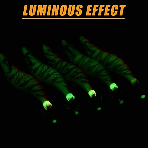 5pcs/10pcs Luminous Squid Jig Hooks Bionic Shrimps Lures Prawn Saltwater Hard Bait 3D Eyes for Octopus Jig Cuttlefish Artificial Baits Fish Tackle 3.94inch - Image 5