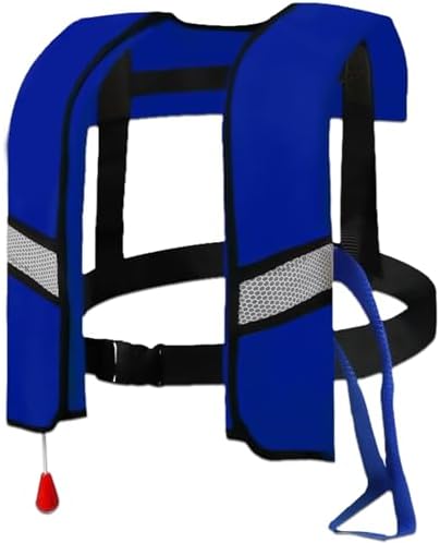 150N Automatic Inflatable Life Jacket – Adjustable Nylon Swim Vest with CO2 Inflation, Reflective Strips & Safety Buckle by FOLALIFE