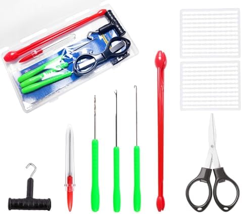 Baiting Needle for Carp Bait Rig: 8-in-1 Hair Rig Making Tool Kit Carp Fishing Equipment by Drchoer