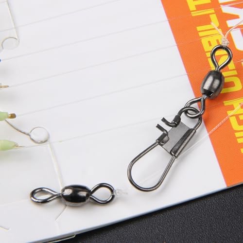 Fishing Bait Rigs Saltwater, 12 Packs Surf Fishing Lure Bait Rigs Set with Fish Skin Glow Beads String Hooks Swivels Mackeral Herring Baitfish Sea Bass Rigs - Image 4