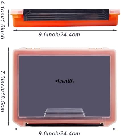 Aventik Fishing Tackle Box Slit Foam Case Jig Box Head Hooks Spinners Spoons Storage Tackle Tray (Orange-3501lure box) - Image 3