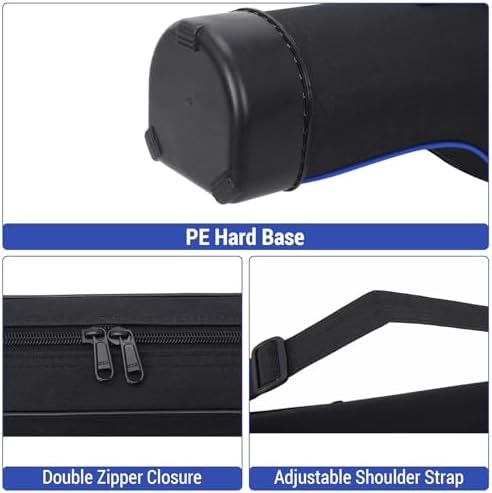 Fishing Rod Bag Hard Shell Bottom 59in/51in Waterproof Large Tackle Bag with Fishing Accessories Pocket Fishing Pole Protective Pouch for Traveling - Image 2