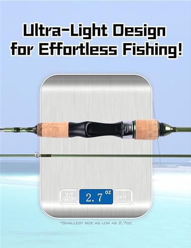 LITTMA Wild Streams Ultralight Spinning&Casting Trout Rod, 2-Piece Fishing Rod for Crappie, Panfish & Micro Fishing, Green Carbon Fiber Blank with Cork Handle, 5’6”/6’/6’6”/7’ - Image 4