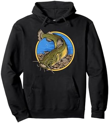 Flathead Catfish Fishing Pullover Hoodie by Unknown