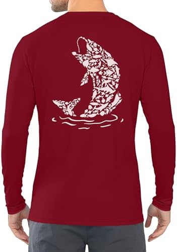 Men's Fishing Shirt Long Sleeve, UPF50+ UV Protection Sun Shirts, Quick Dry Graphic T Shirt for Running Hiking - Image 3