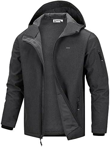 33,000ft Men's Hooded Fleece Lined Rain Shell Jacket Waterproof Lightweight by 33000ft