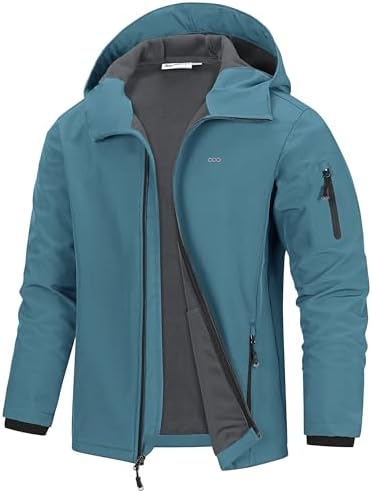 33,000ft Men's Hooded Fleece Lined Rain Shell Jacket Waterproof Lightweight by 33000ft