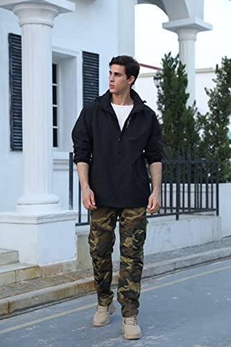 Men's Lightweight Waterproof Rain Jacket,Shell Hooded Outdoor Raincoat Hiking Windbreake jacket - Image 6