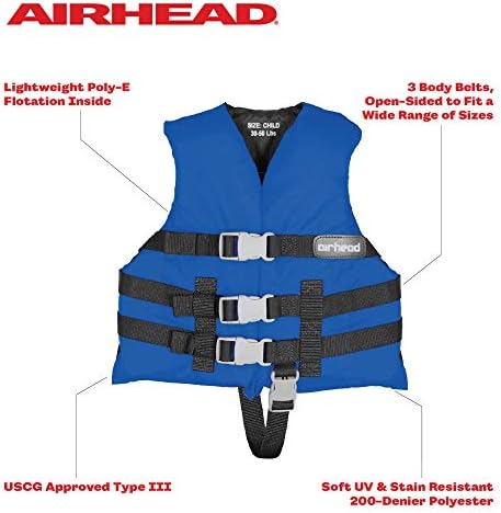 Airhead General Purpose Life Jacket for Adults & Kids - US Coast Guard Approved Life Vest for Men, Women, Youth, Child & Infant, Boating Safety PFD for Fishing & Swimming - Image 2