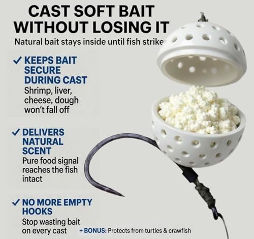 Karpela Natural Bait Delivery System (Set of 4) – Reusable Protective Shell for Soft Natural Baits – Protects Bait from Crawfish & Turtles - Image 4