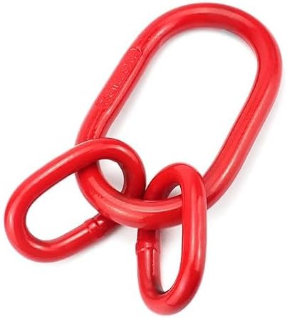 EGV G80 Chain Sling Ring, Oblong Master Link Hoist Ring for Lifting Rigging,17636 lbs, Red(8T) by Unknown
