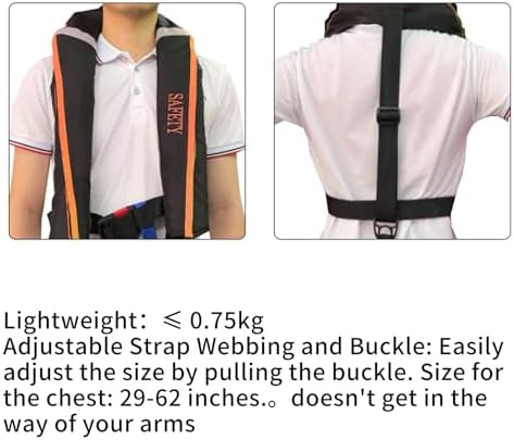 Manual Inflatable Life Jacket|Life Vest for Adults|PFD Low Profile|Supports up to 330 lbs(YSH700) - Image 5