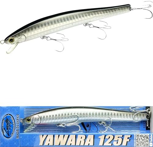 Lucky Craft FlashMinnow 125 YAWARA Saltwater Fishing Lure, Jerkbait for Halibut and Sea Bass, Long Casting Fishing Gear, Slow Sinking 5in 0.7oz, Tackle Box and Fish Accessories by LuckyCraftUSA
