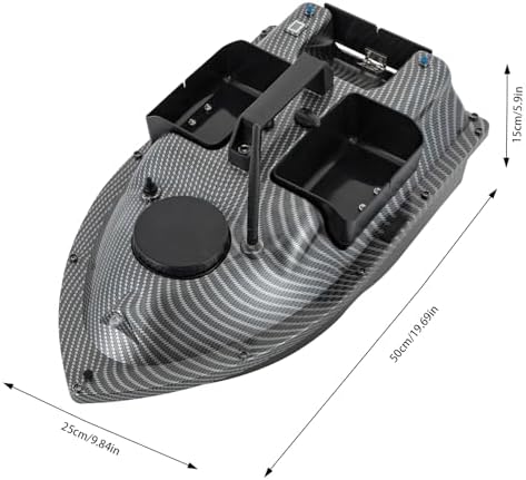 RC Bait Boat, 600m/1968ft Long-Distance Control Surf Fishing Bait Boat 4.4LBS Loading Capacity with Dual 5200mAh Battery and LCD for Lake/Ocean Angling, Auto Navigation (Gray) - Image 2