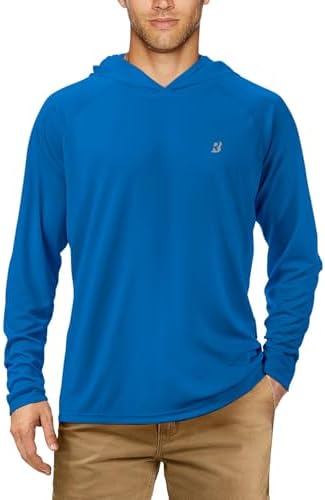 Roadbox Mens Fishing Sun Hoodie, Long Sleeve UPF 50+ UV Protection Shirts by Roadbox