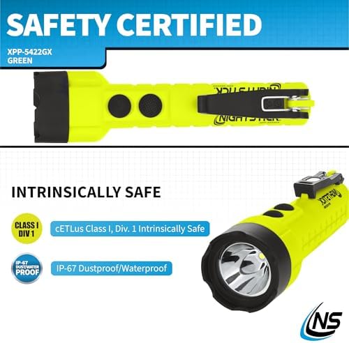 Nightstick XPP-5422GX Intrinsically Safe Dual-Light Flashlight, LED Light Source, Green/Black - Image 5