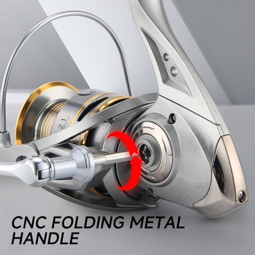 HAUT TON Spinning Reel, 6+1BB Metal Surf Fishing Reels, 55lbs Max Drag - Image 5