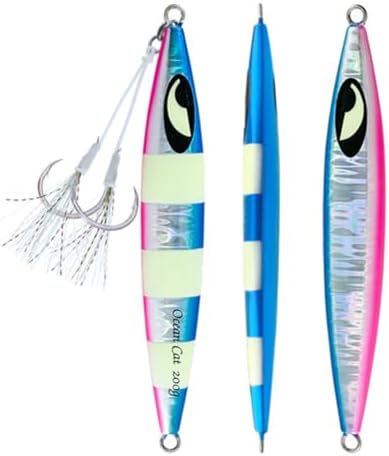 OCEAN CAT Lead Metal Flat Slow Fall Pitch Fishing Jigs Lures Sinking Vertical Jigging Bait with Butterfly Hook for Saltwater Fishing - Image 4