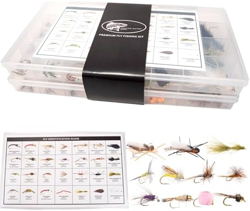 64-268 Piece Fly Fishing Flies Kit | Premium Hand Tied Trout Flies Assortment | Dry Flies, Nymphs, Streamers, Wooly Buggers, Terrestrials | Fly Box, Fly ID Card | Bass, Panfish by FloatingFeatherSupply