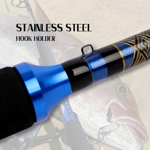 Fiblink Saltwater Graphite Jig Jigging Spinning Fishing Rod Deep Sea Jig Pole 5'6"/6' - Image 5