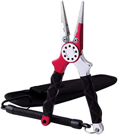 Saltwater Fishing Pliers, Aluminum Braid Cutter with Sheath by CRAZYSHARK