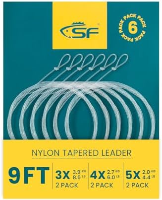SF Hand Tied Loop Fly Fishing Tapered Leader Freshwater Trout by SUNSHINEFISHING