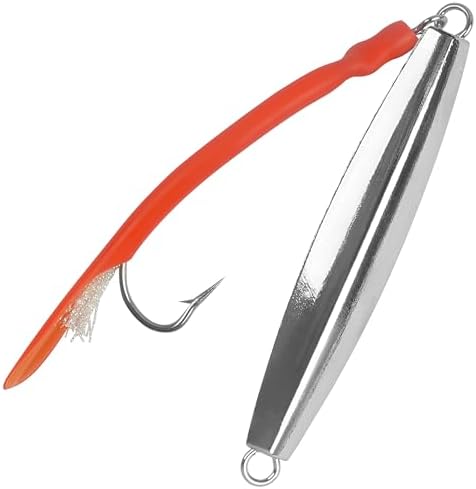Diamond Jigs Saltwater Fishing Lures, 1-10oz Metal Jigging Spoon Baits for Surf Fishing Striped Bass Flat Metal Jig for Surf Fishing Bottom Sinking Bouncing Deep Sea Ocean Tackle by OROOTL