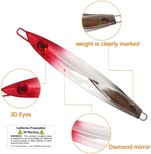 Fishing Vertical Jig Spoon Lures Slow Pitch Design Saltwater Tuna Bait Plus - Image 4
