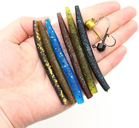 Ned Rig Kit Soft Plastic Worms Shroom Jig Heads Finesse Bass Fishing Lures - Image 6
