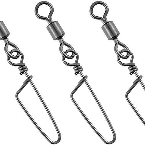 Dr.Fish 30 Pack Barrel Snap Swivels, Barrel Swivels Fishing Tackle Crane Rolling Coast Lock Snap Lure Leader Line Connector Fresh&Saltwater by DrFish