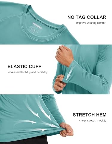 MAGCOMSEN Men's Long Sleeve Shirts UPF 50+ UV Sun Protection Athletic Shirts for Hiking Running Workout Rash Guard - Image 4