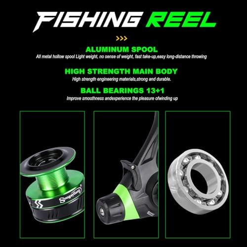 Sougayilang 3 Piece Surf Fishing Rod Combo Medium/Heavy Travel Spinning Rod with 4000/5000 Size Reel Baitfeeder Combo(9'/10'/11'12') - Image 6