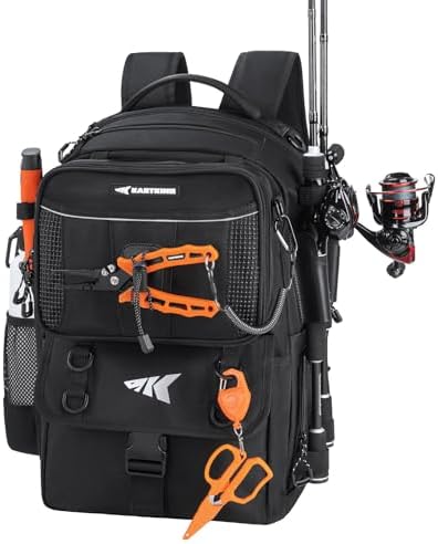 KastKing BaitSpace 50L Fishing Backpack with 4 Tackle Boxes, 2 Rod Holders by KastKing