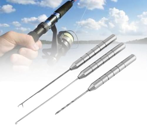 3PCS Fishing Bait Needle Aluminum Alloy Fishing Bait Needle Rigging with Drill Stringer Hook Needles for Saltwater Freshwater Anglers(Silver) - Image 6