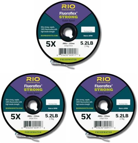 Rio Products Fly Fishing Tippet, Fluoroflex Strong Leader, 100% Fluorocarbon for Trout, 30YD Spool by RIOPRODUCTS